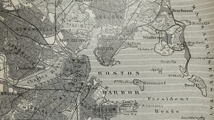 Antique Map of Boston Harbor